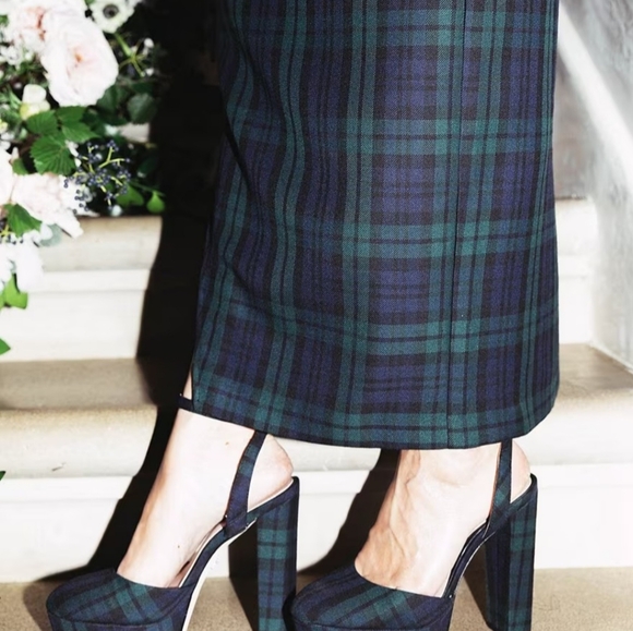 Antonio Melanix Born on Fifth Liv Tartan Plaid Closed Toe Platform Dress Pumps - Picture 6 of 8